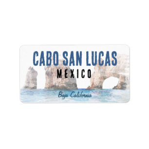 Etiqueta Watercolor Cabo San Lucas México