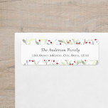 Etiqueta Watercolor Christmas Berries Endereço de Devolução<br><div class="desc">Etiqueta de endereço de retorno,  concebida por medida personalizada,  com design de morangos vermelhos de cor aquosa.</div>