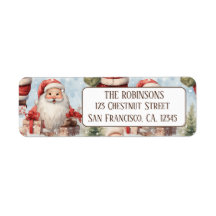 Watercolor Christmas Santa Claus 3- endereço de re