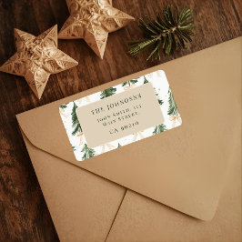Etiqueta Watercolor Christmas Tree Return Address Label