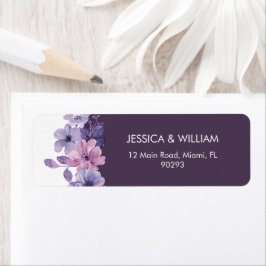 Etiqueta Watercolor Floral Address Label
