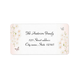 Etiqueta Watercolor Floral & Pink Gingham Mailing