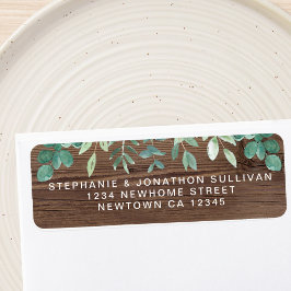 Etiqueta Watercolor Greenery Return Address