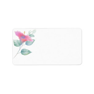 Etiqueta Watercolor Hibiscus Maui Endereço de Casamento