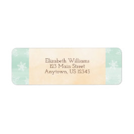Etiqueta Watercolor Mint Dourado Natal Return Address