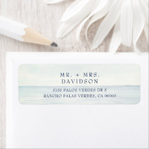 Etiqueta Watercolor Ocean Mr e Mrs.