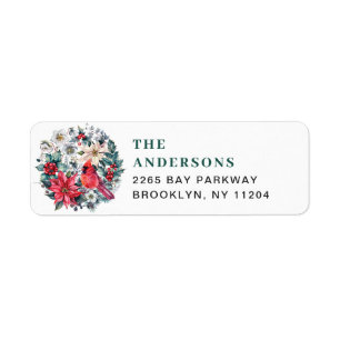 Etiqueta Watercolor Pine Tree Chic Christmas Return Address