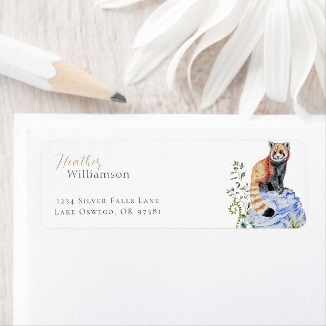 Etiqueta Watercolor Red Panda (Insitu)