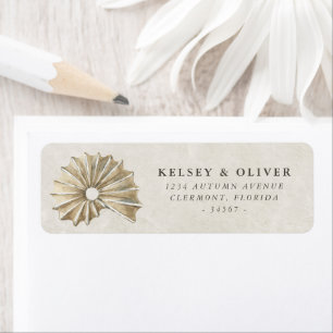 Etiqueta Watercolor Seashell Nautilus Wedding Node Groom