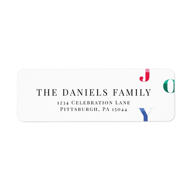 Etiqueta Watercolor Winter Red Joy (Frente)