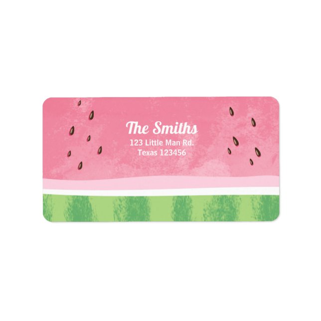 Etiqueta Watermelle Address Label Melon Party - Fruta Verão (Frente)