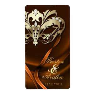 Etiqueta Wedding Jeweled do vinho do mascarada