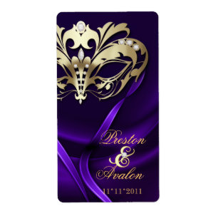 Etiqueta Wedding Jeweled do vinho do mascarada