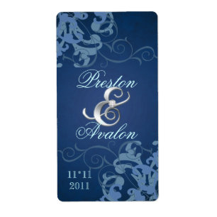 Etiqueta Wedding Jeweled do vinho do redemoinho