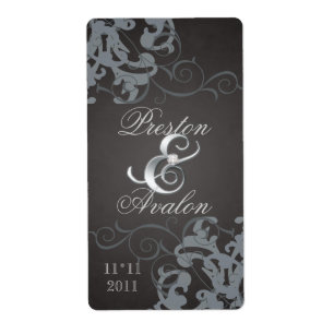 Etiqueta Wedding Jeweled do vinho do redemoinho