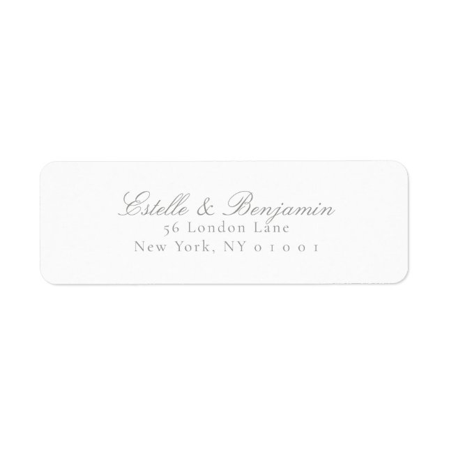 Etiqueta Wedding Modern Return Address (Frente)