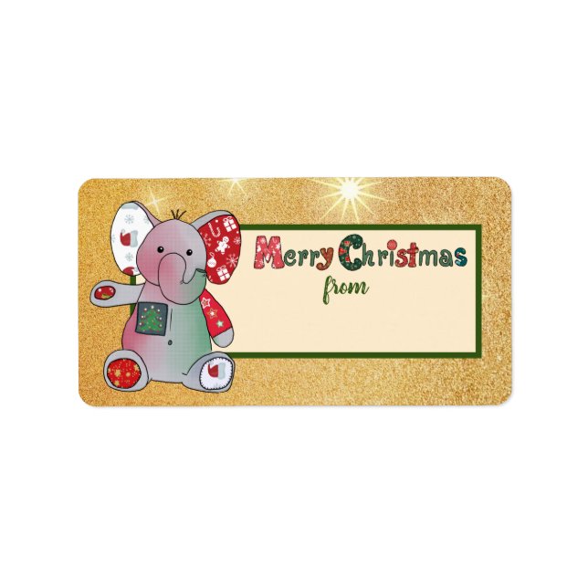 Etiqueta Weihnachten mit Elefant (Frente)