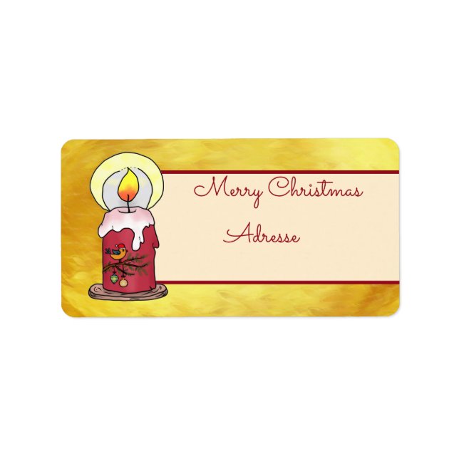 Etiqueta Weihnachten mit Kerze Postkarte (Frente)