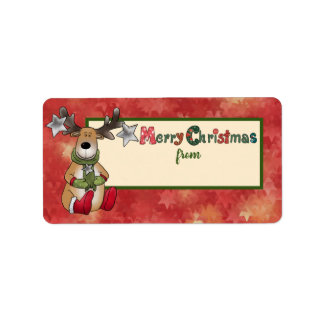 Etiqueta Weihnachtsstickbild Adressaufkleber