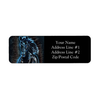 Etiqueta Western Beaud Wild Mustang Blue Tones