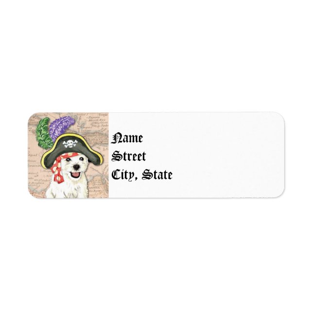 Etiqueta Westie Pirate (Frente)
