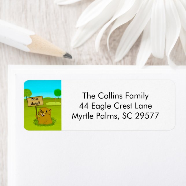 Etiqueta We've Moved Gopher on Golf Course Announcement  (Insitu)