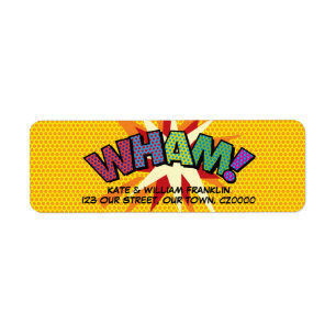 Etiqueta WHAM Diversão Retro Quadrinhos Pop Art