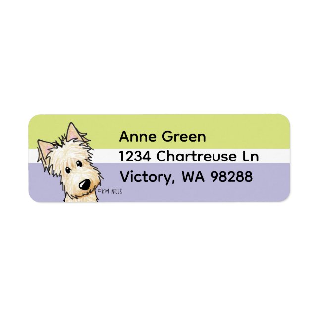 Etiqueta Wheaten Scottish Terrier (Frente)