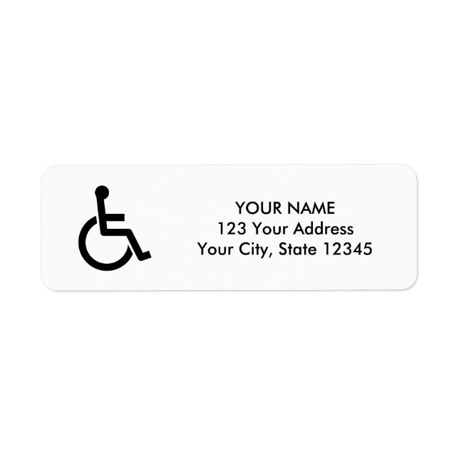 Etiqueta Wheelchair icon disability symbol custom address (Frente)
