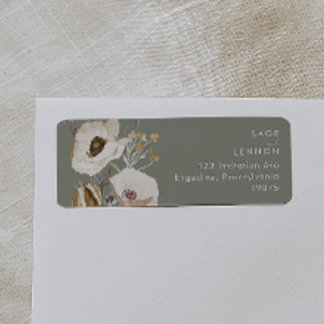 Etiqueta Whimsic Wildflower | Sage Green Return Address L