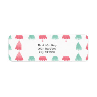 Etiqueta Whimsical árvore de Natal