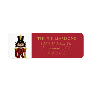 Etiqueta Whimsical Nutcracker em Vermelho