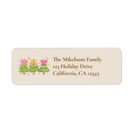 Etiqueta Whimsical Ribbon Tree Family Return Address