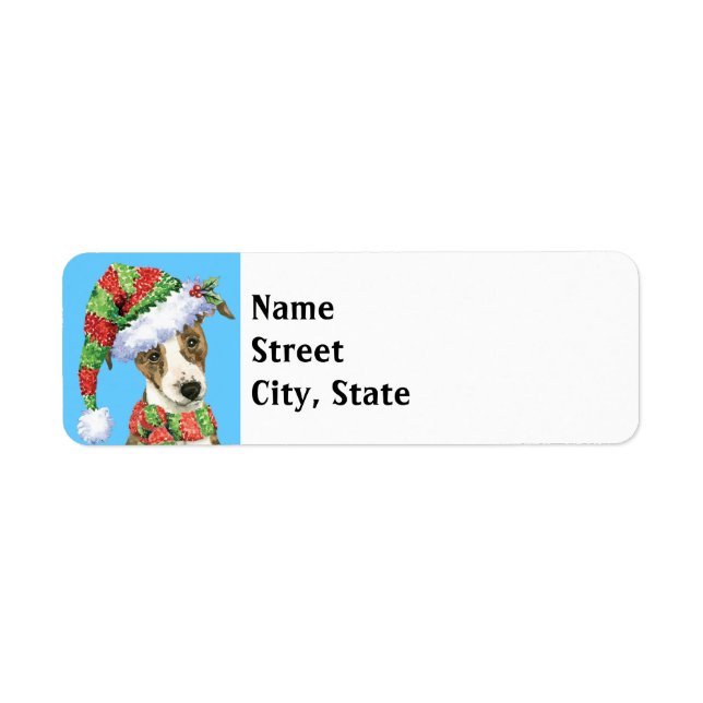 Etiqueta Whippet Feliz Howlidays (Frente)