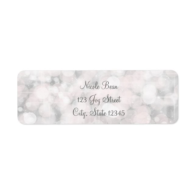 Etiqueta White Bokeh Light Elegant Glam Invitation (Frente)