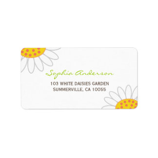 Etiqueta White Daisies Spring Flowers Garden Address Labels
