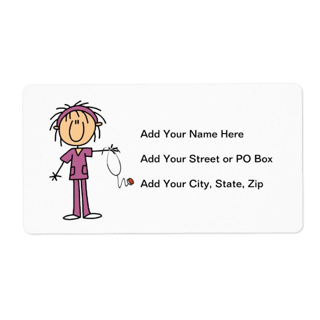 Etiqueta White Female Stick Figura T-shirts e presentes (Frente)