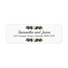 Etiqueta White Magnolia Greenery Floral Return Endereço