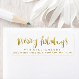 Etiqueta White Personalizado de Script Dourado Elegante de