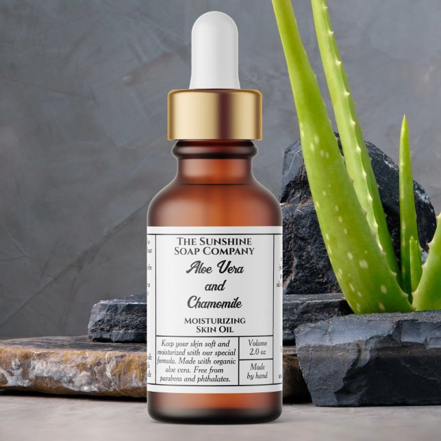 Etiqueta White rustic dropper or cosmetics bottle label (Criador carregado)