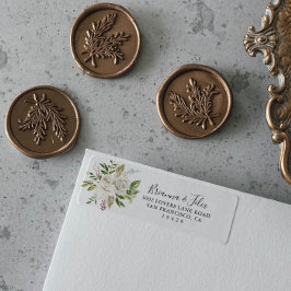 Etiqueta White Winter Peony Floral Return Endereço