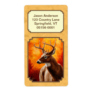 Etiqueta Whitetail Deer Autumn Dourado