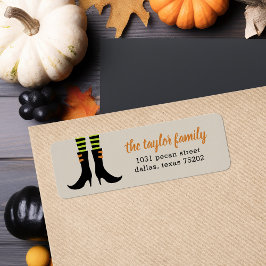 Etiqueta Wicked Witch Boots Halloween Address Labels