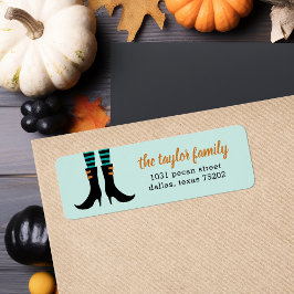 Etiqueta Wicked Witch Boots Halloween Address Labels