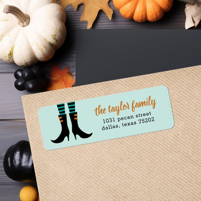 Etiqueta Wicked Witch Boots Halloween Address Labels (Criador carregado)