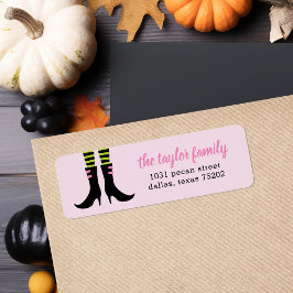 Etiqueta Wicked Witch Boots Halloween Address Labels