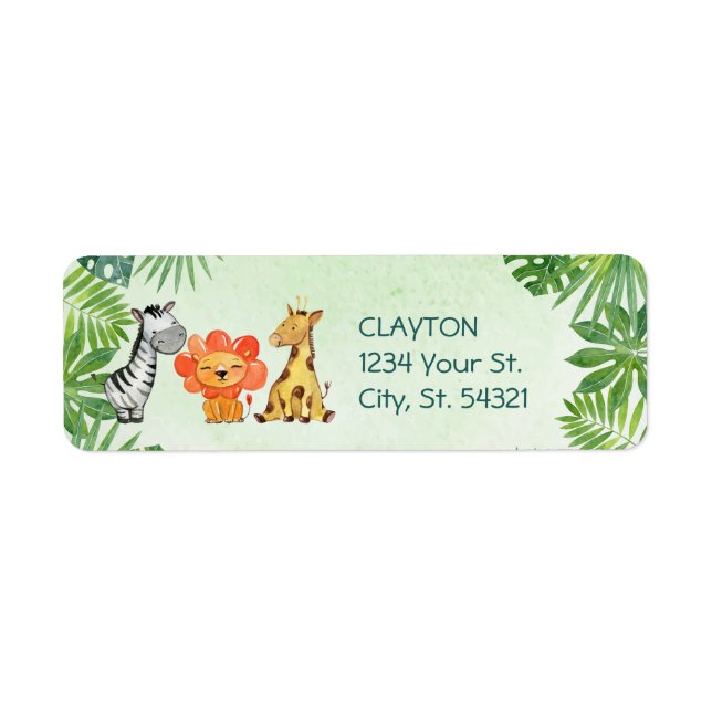 Etiqueta Wild One, Safari Primeiro Aniversário (Frente)