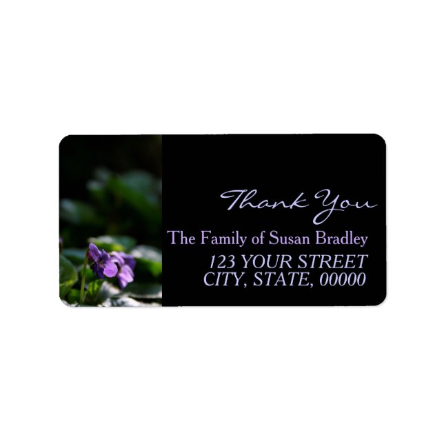 Etiqueta Wild Violets Family Thank You Address Label (Frente)