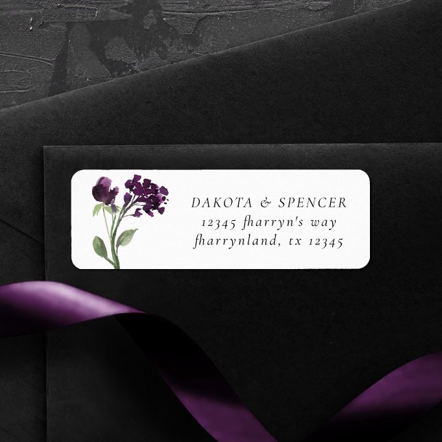 Etiqueta Wildbloom | Endereço para devolução da Boêmia Roxo (Criador carregado)