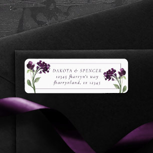 Etiqueta Wildbloom Endereço para devolução da Boêmia Roxo